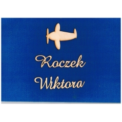 Napis "Roczek Wiktora " + samolot
